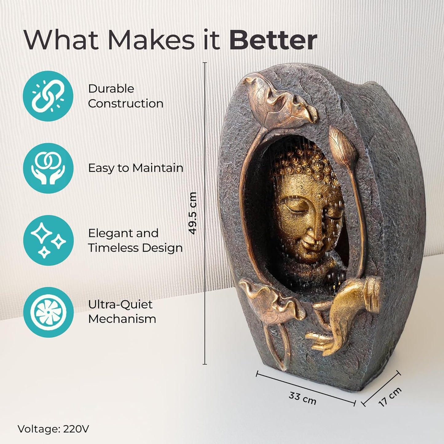 Buddha Water Fountain for Home Decor