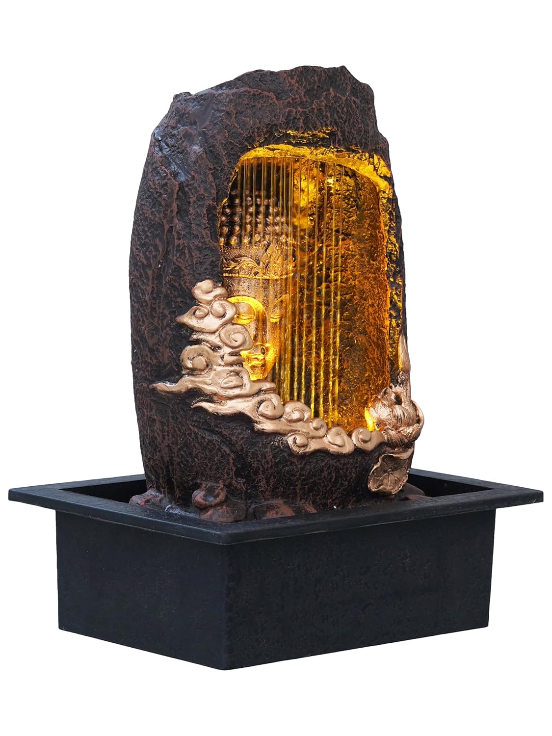 Tabletop Gold Brown Meditating Buddha