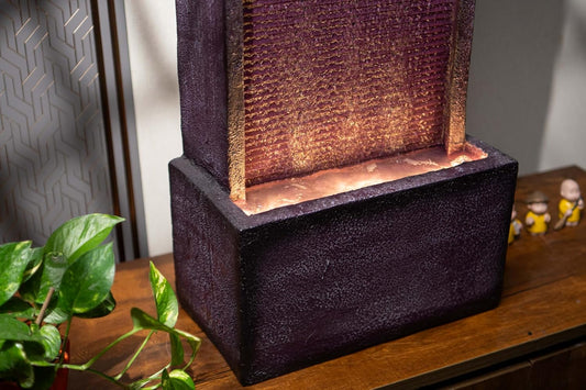Medium Size Slate River Water Fall Water Fountain for Home, GaL X22B) cm (Wine)
